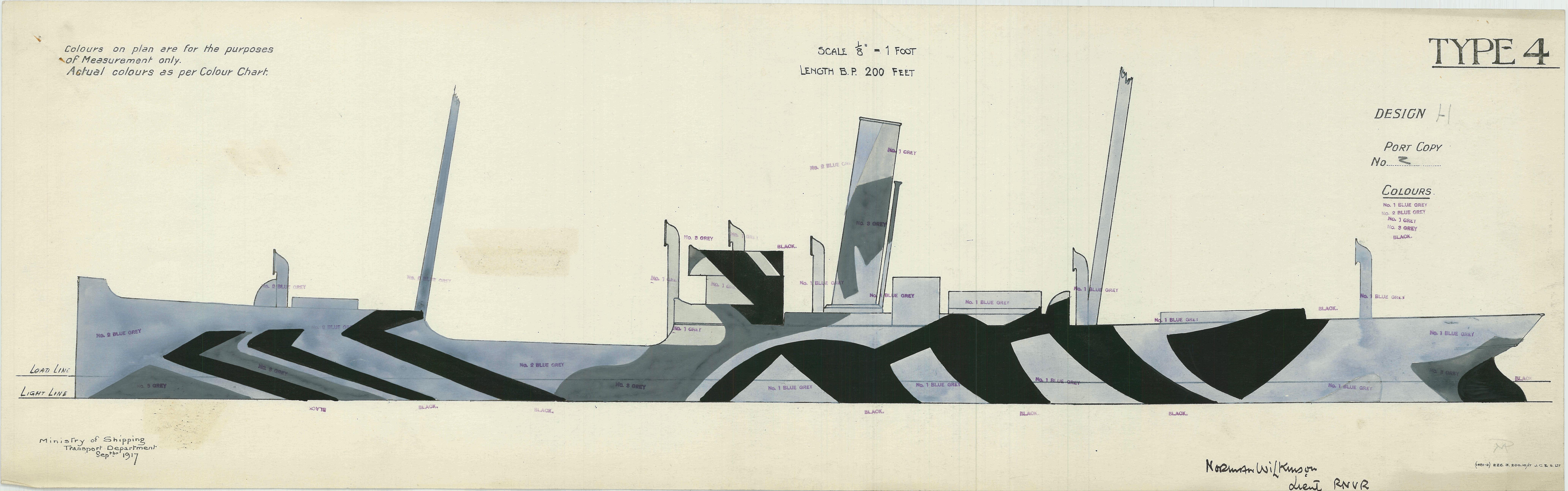 British Camouflage, Type 4, Design H, Starboard