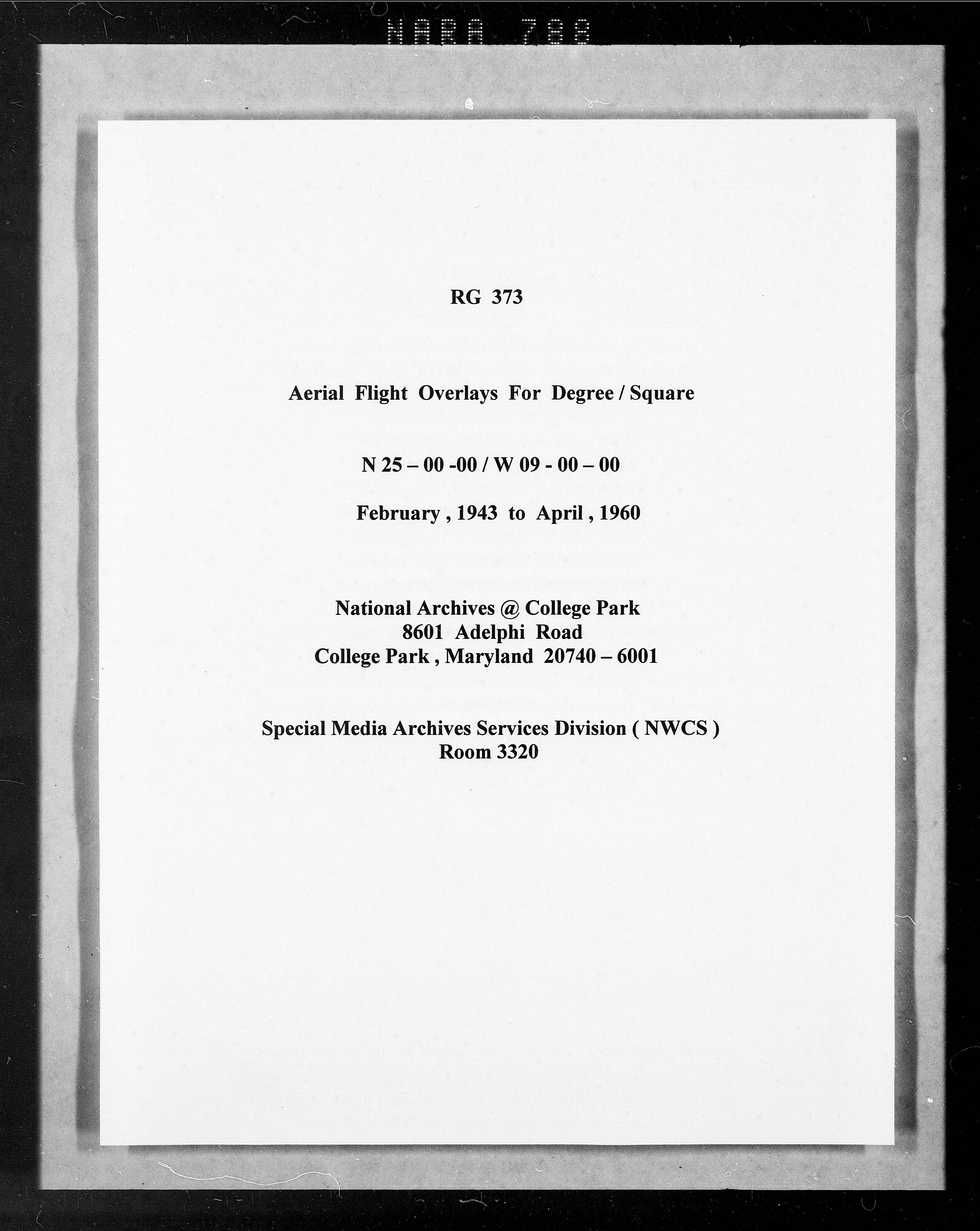Overlay indexes for degree square 25N009W