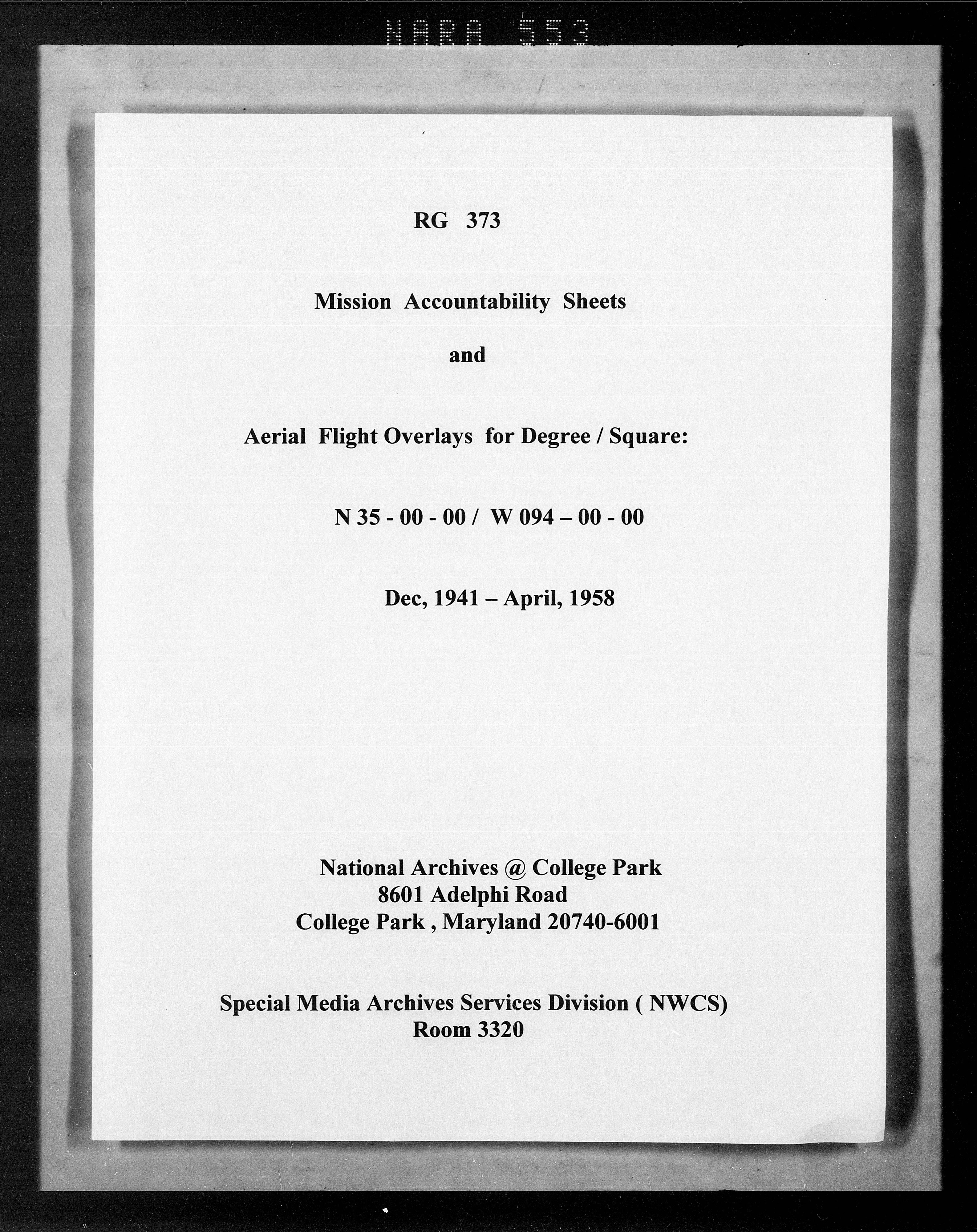 Overlay indexes for degree square 35N094W