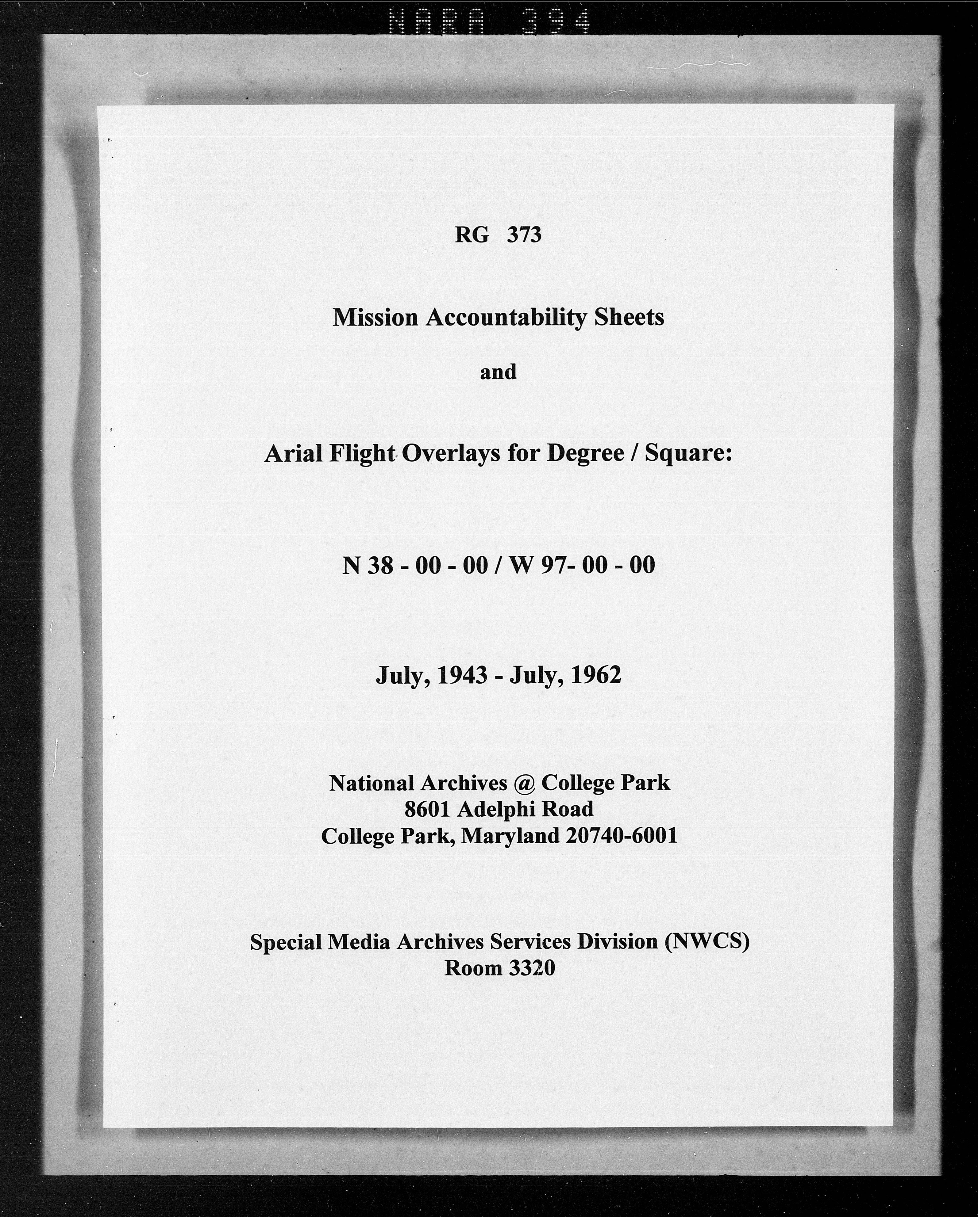 Overlay indexes for degree square 38N097W