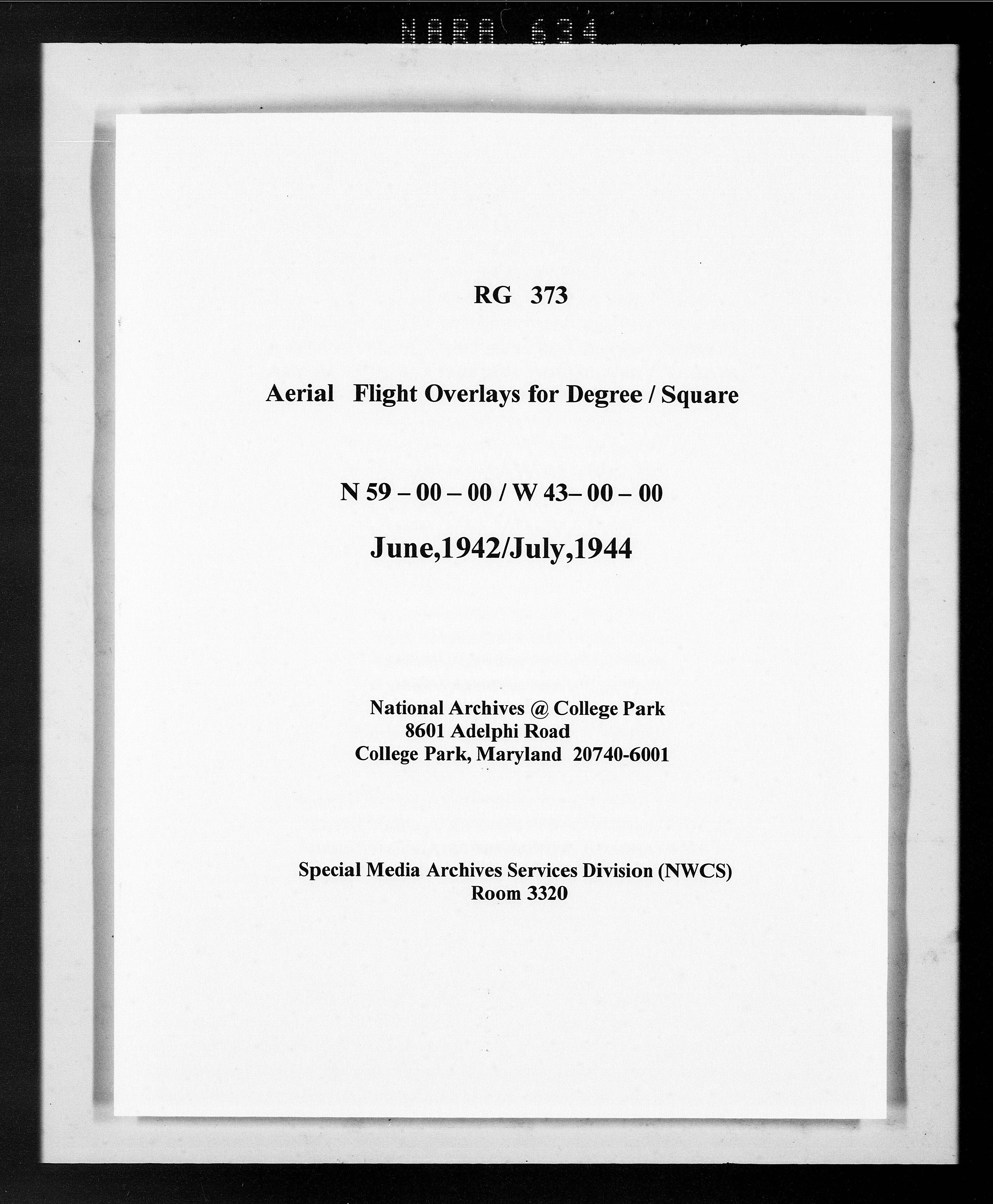 Overlay indexes for degree square 59N043W