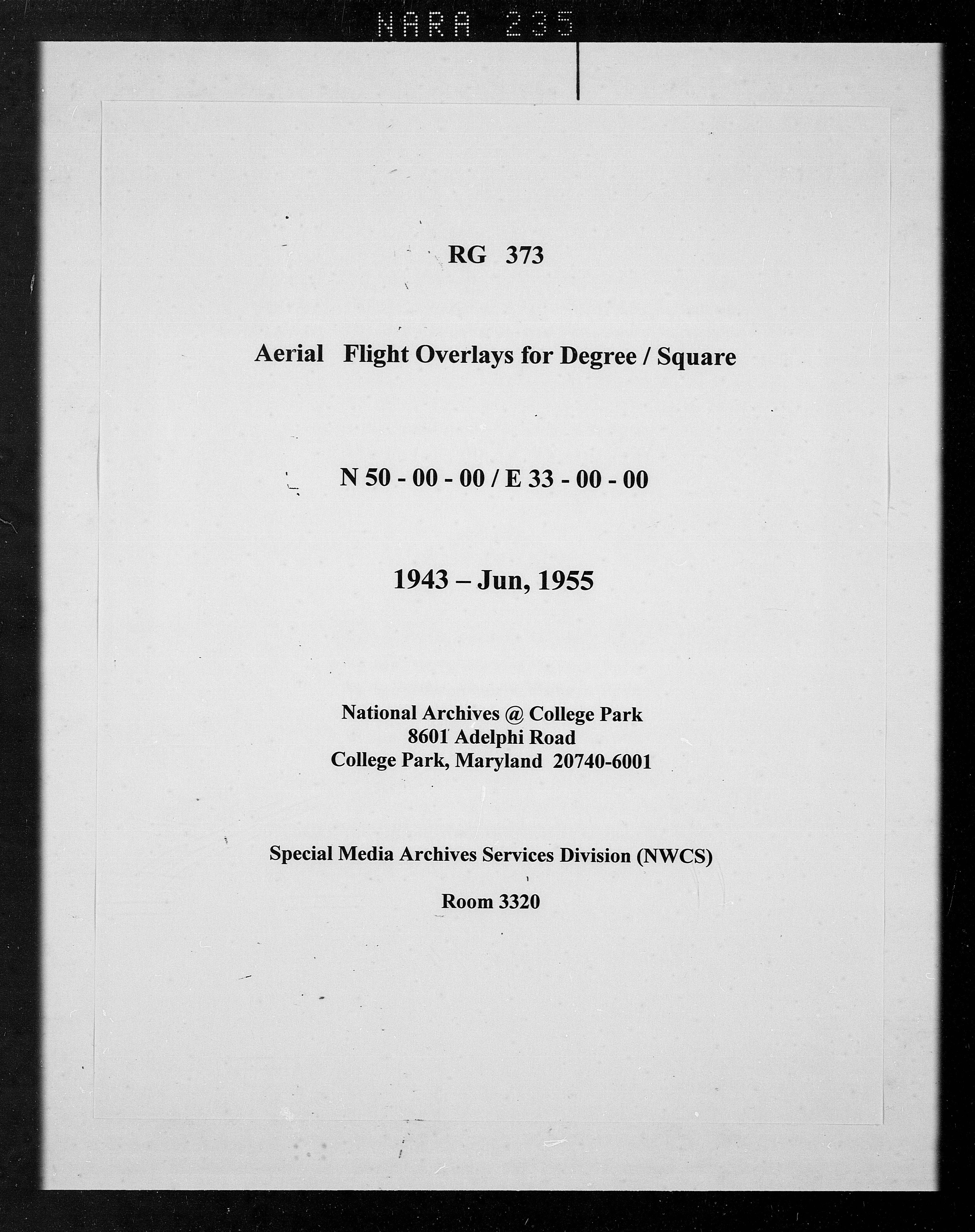 Overlay indexes for degree square 50N033E