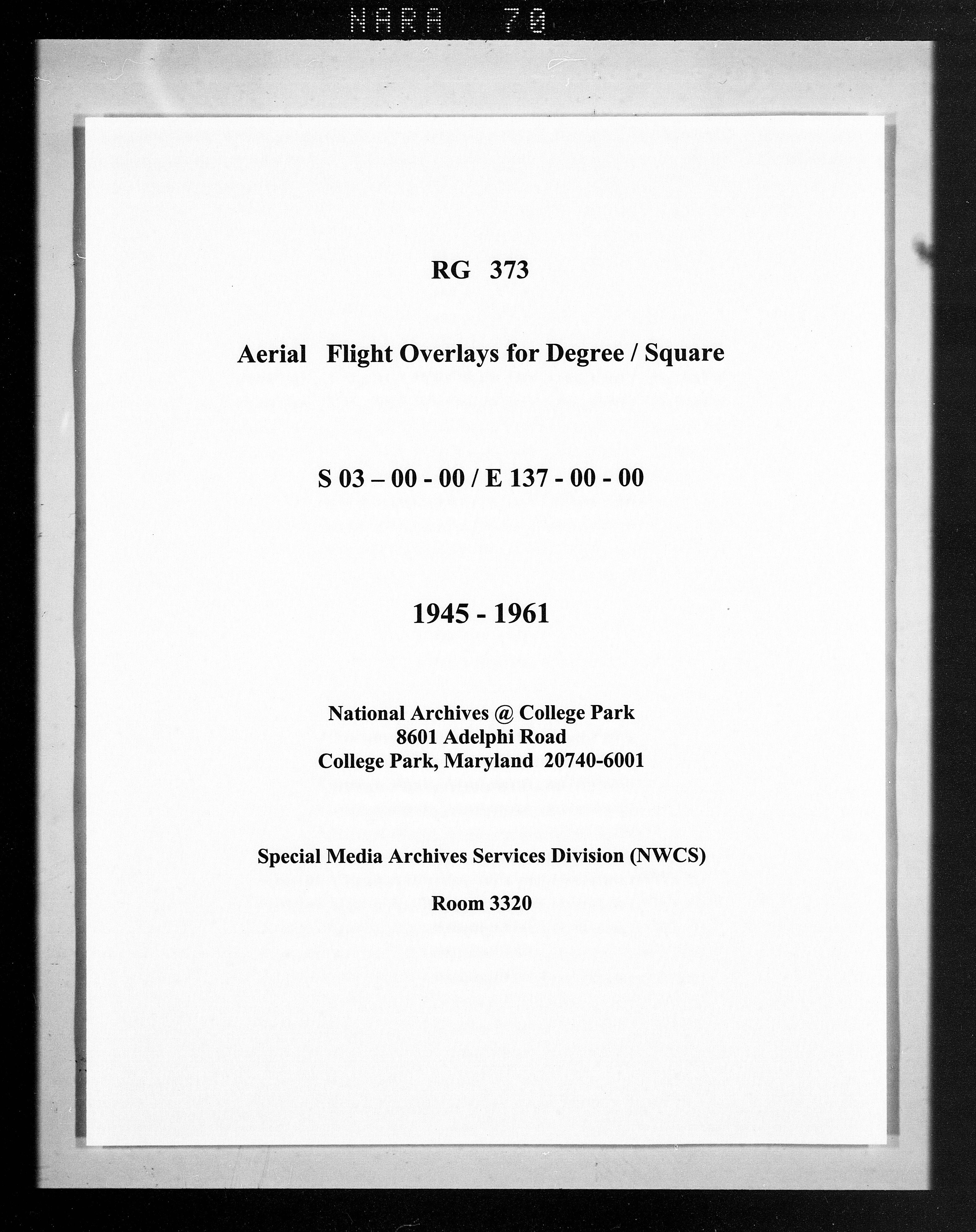 Overlay indexes for degree square 03S137E