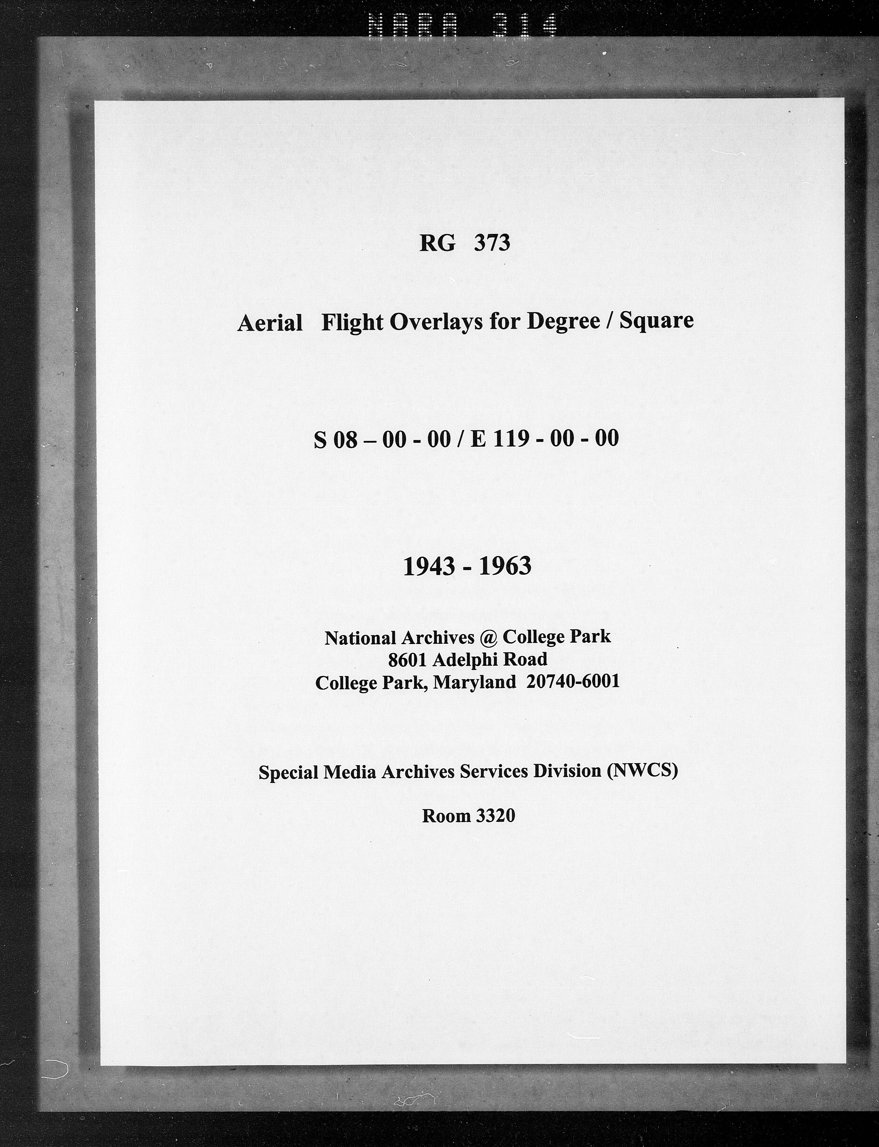 Overlay indexes for degree square 08S119E