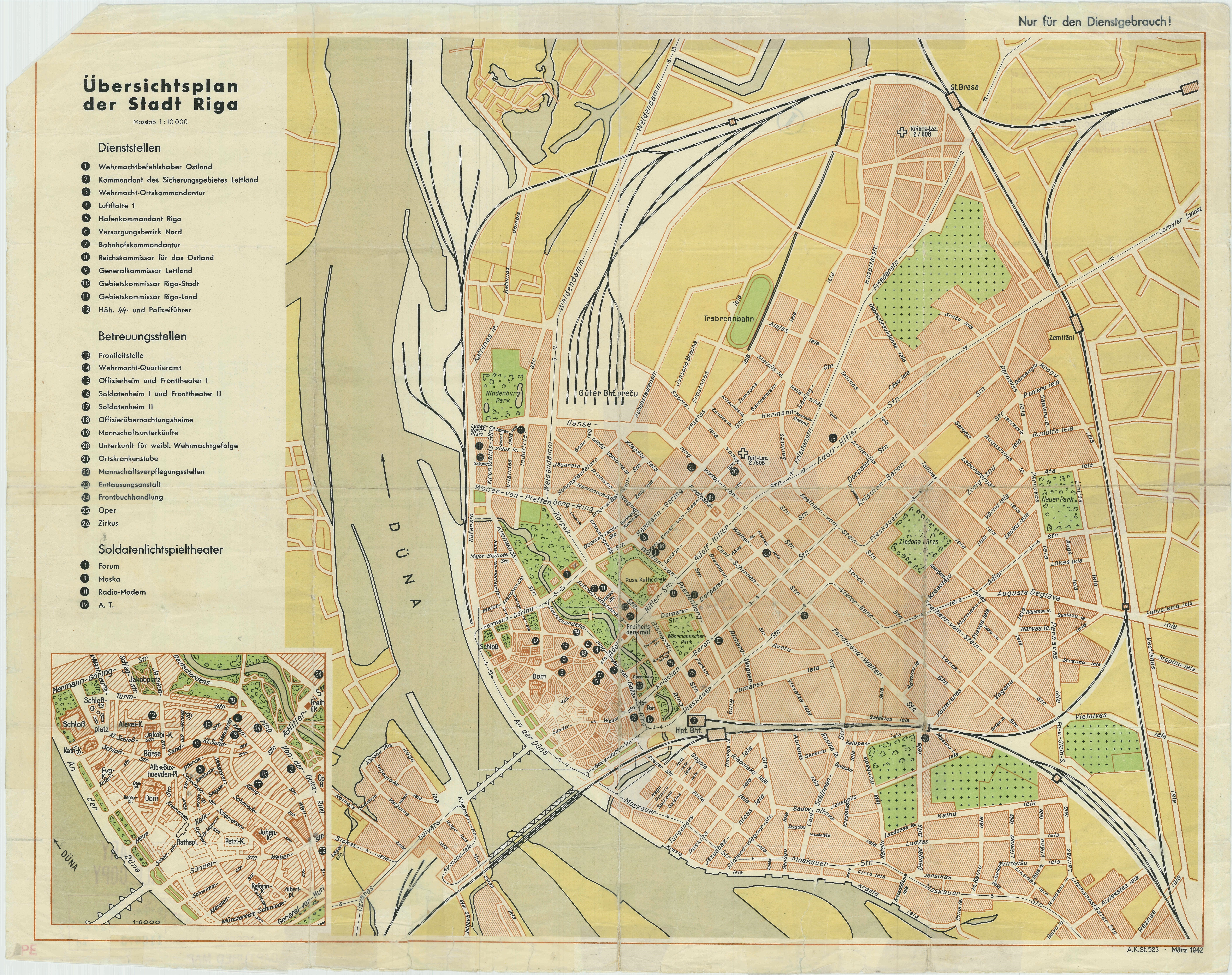 Ubersichtsplan der Stadt Riga