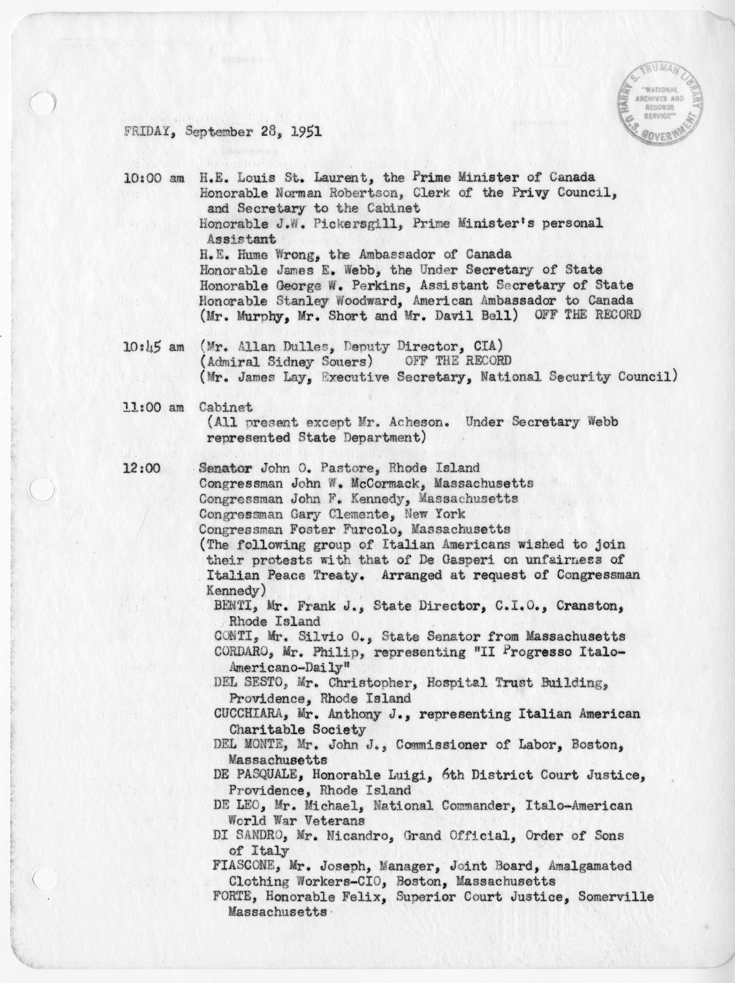 File:Daily Appointment Sheet for President Harry S. Truman - DPLA
