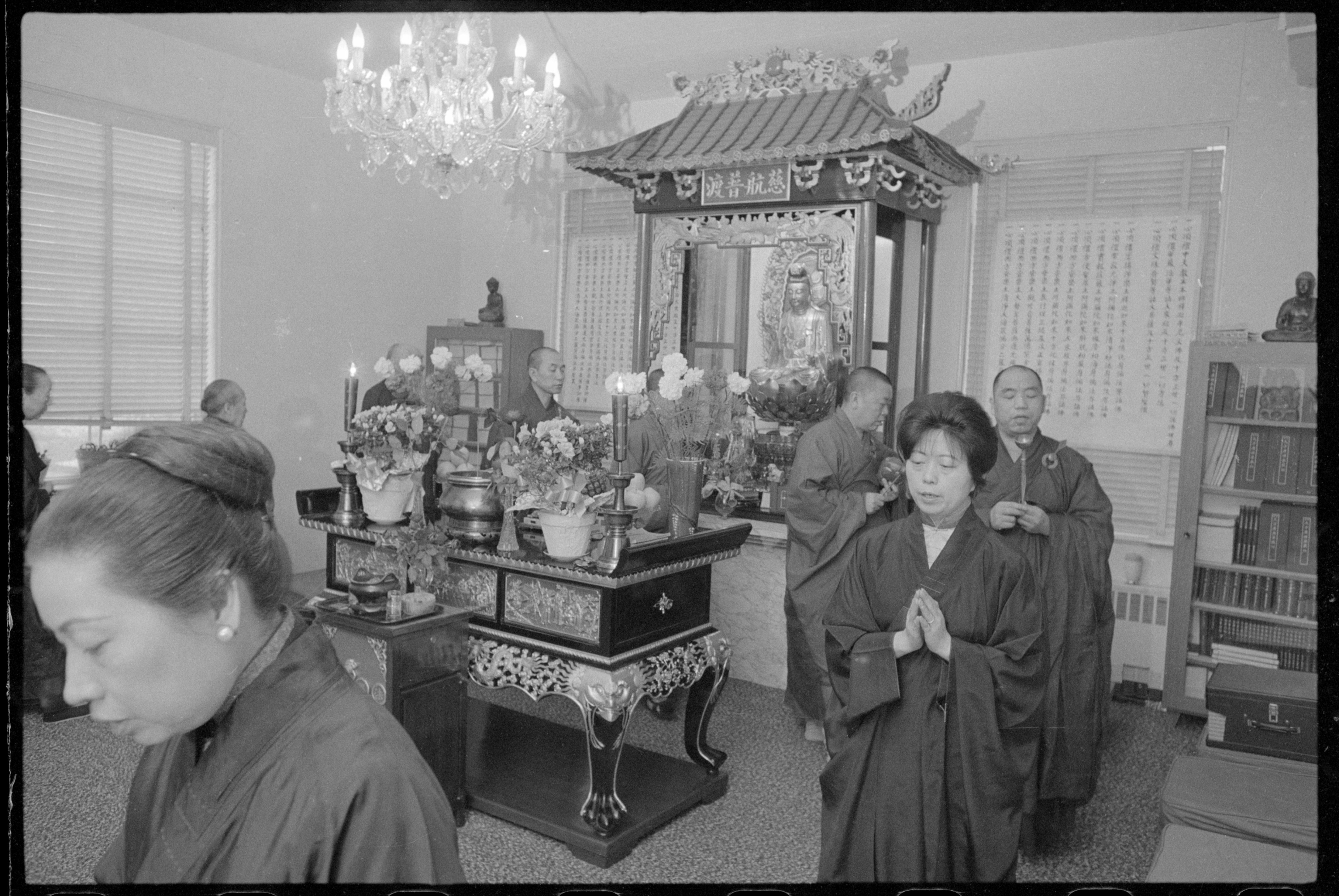 Chinese Buddhists at the Temple of Enlightenment, Bronx, New York