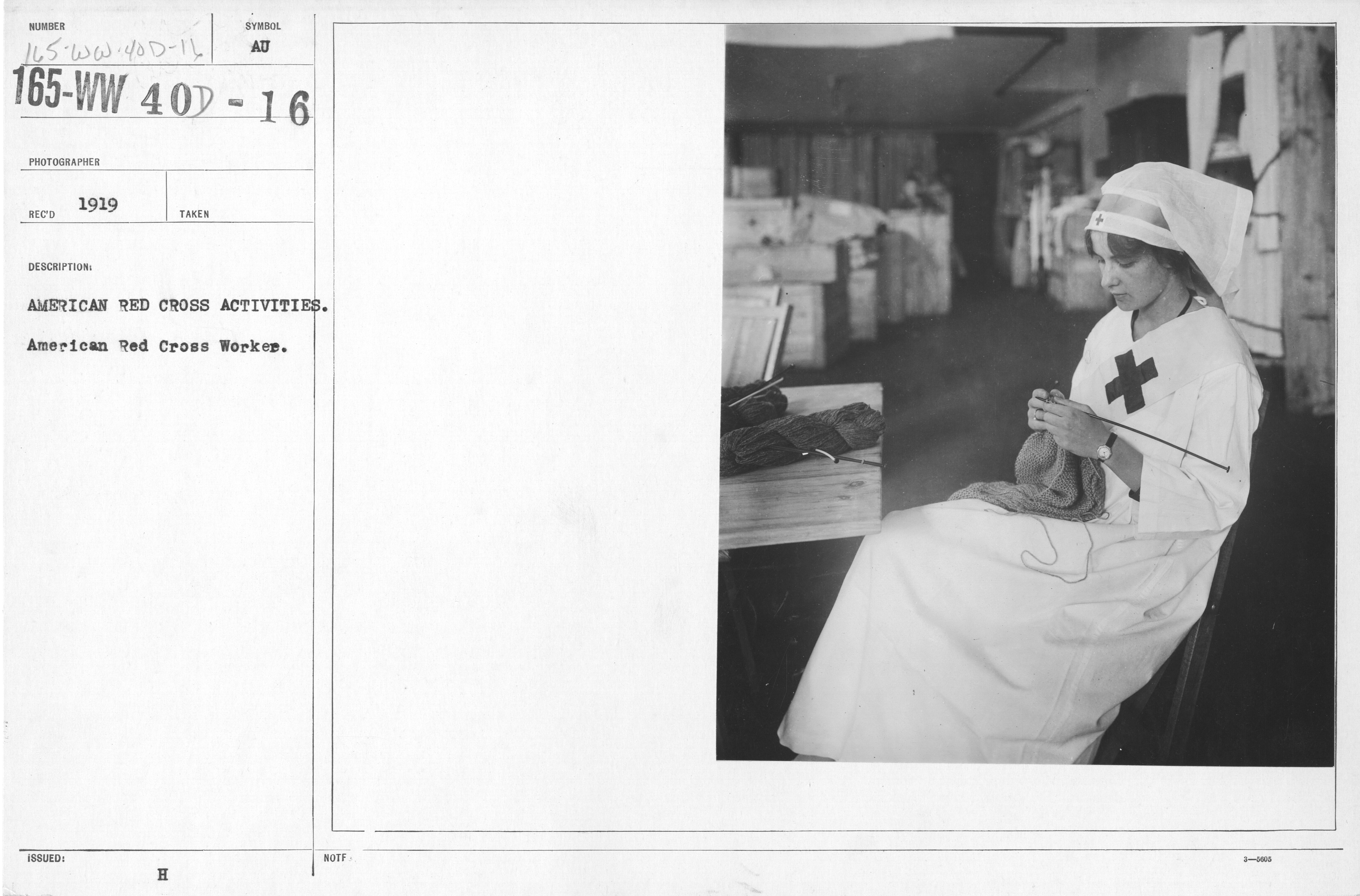 American Red Cross - War Work - American Red Cross Activities. American Red Cross worker