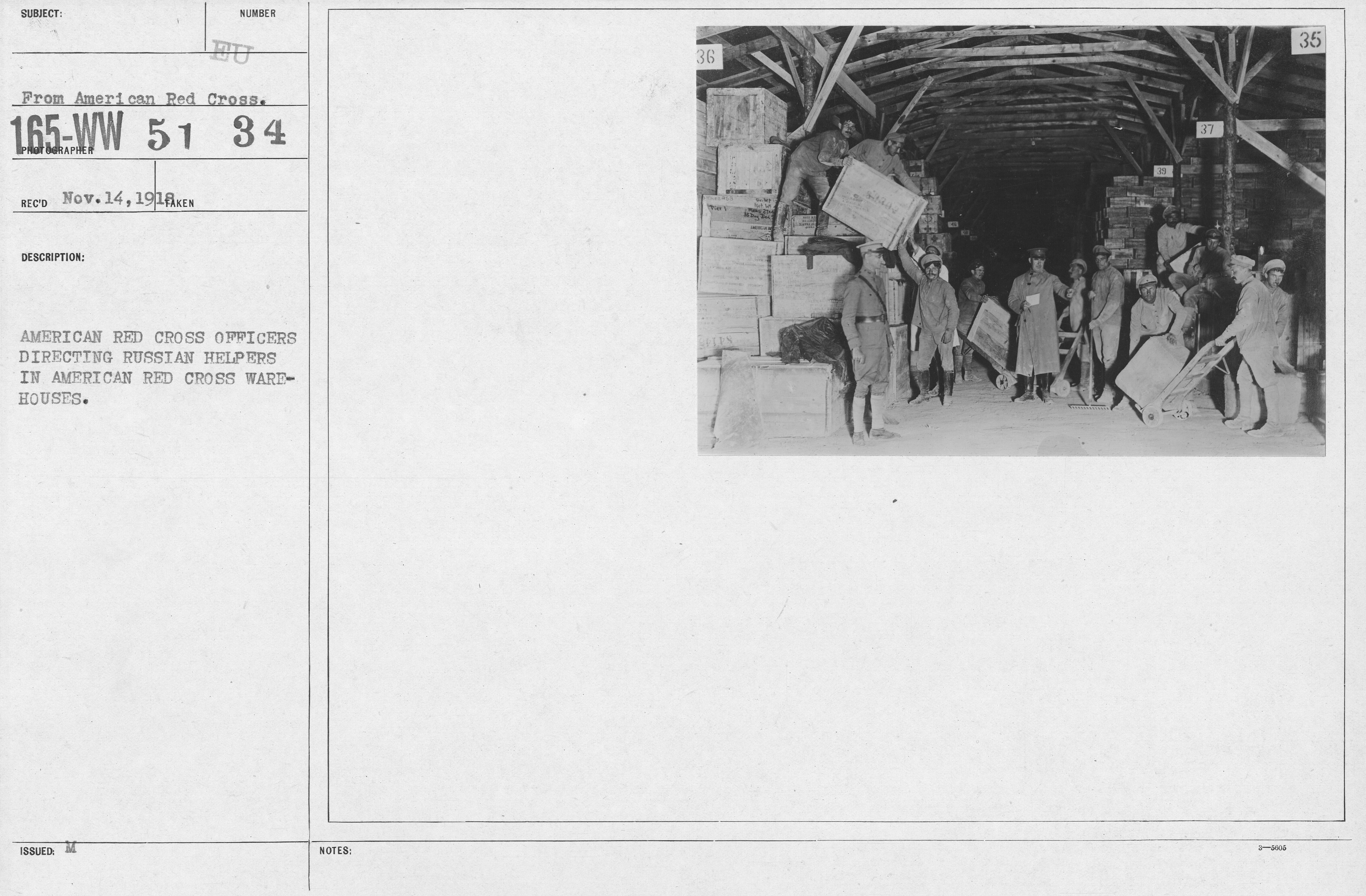 American Red Cross - Warehouses - American Red Cross officers directing Russian helpers in American Red Cross warehouses