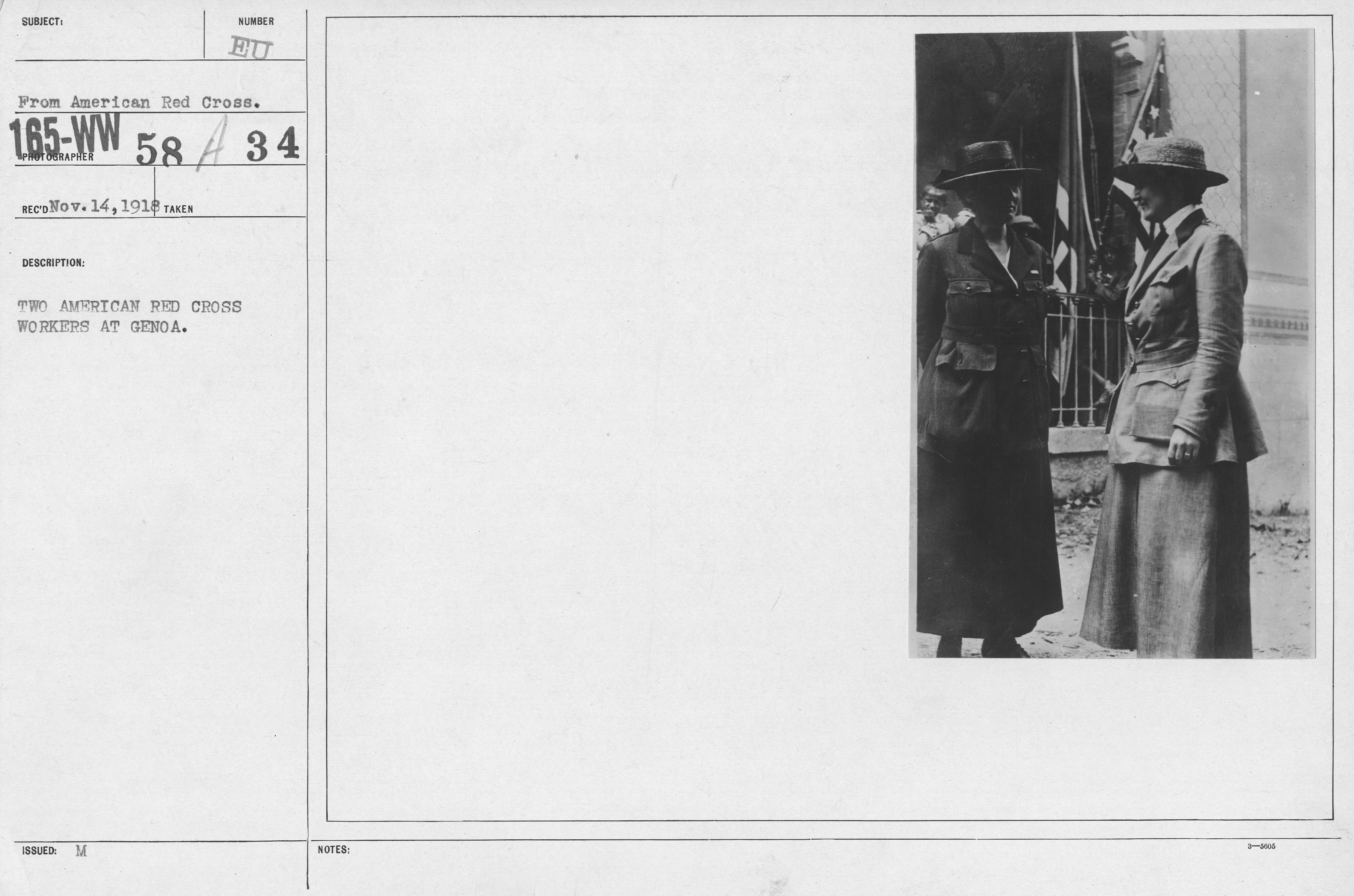 American Red Cross - Groups - Two American Red Cross workers at Genoa