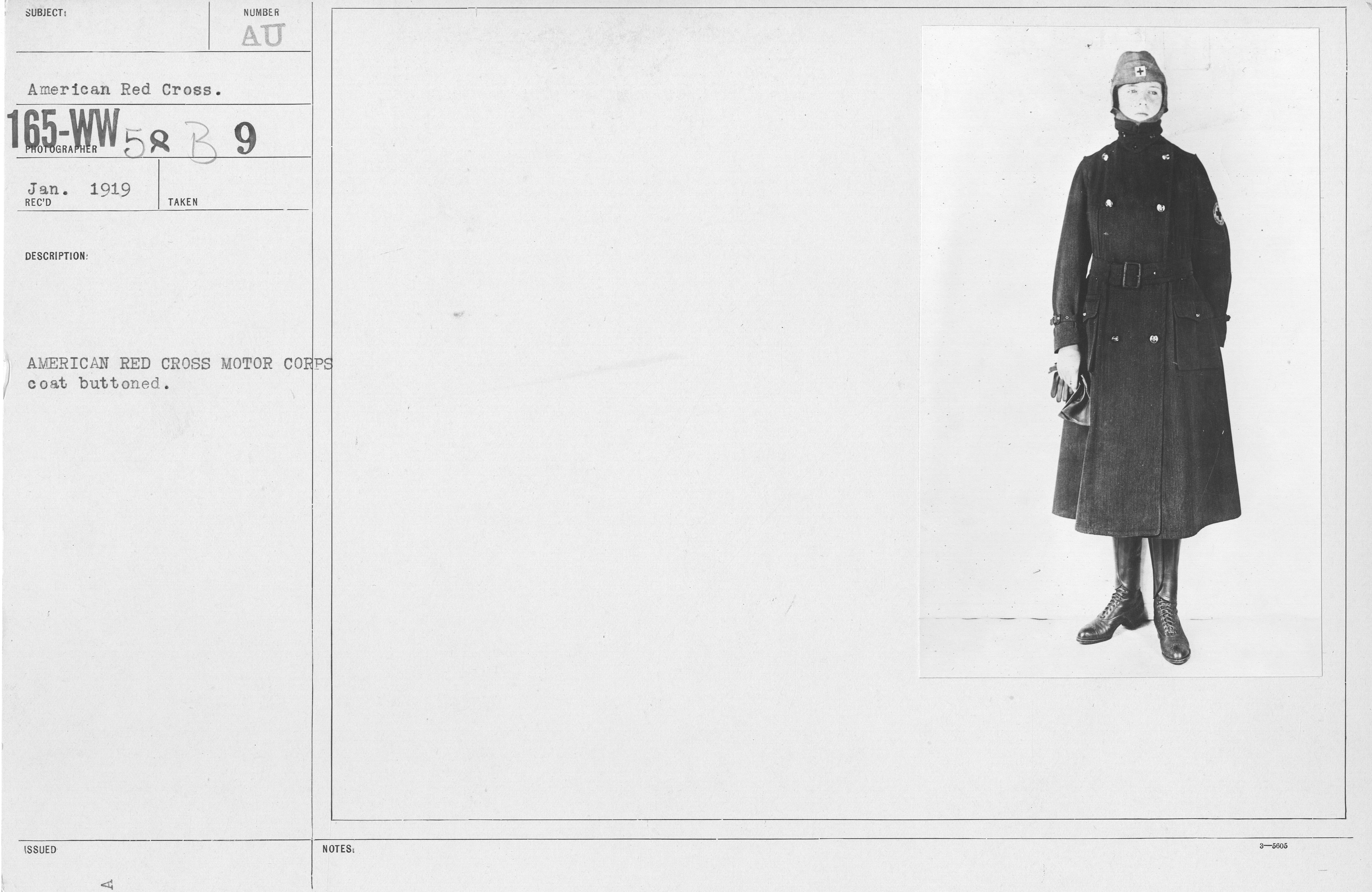American Red Cross - Uniforms - American Red Cross Motor Corps coat buttoned