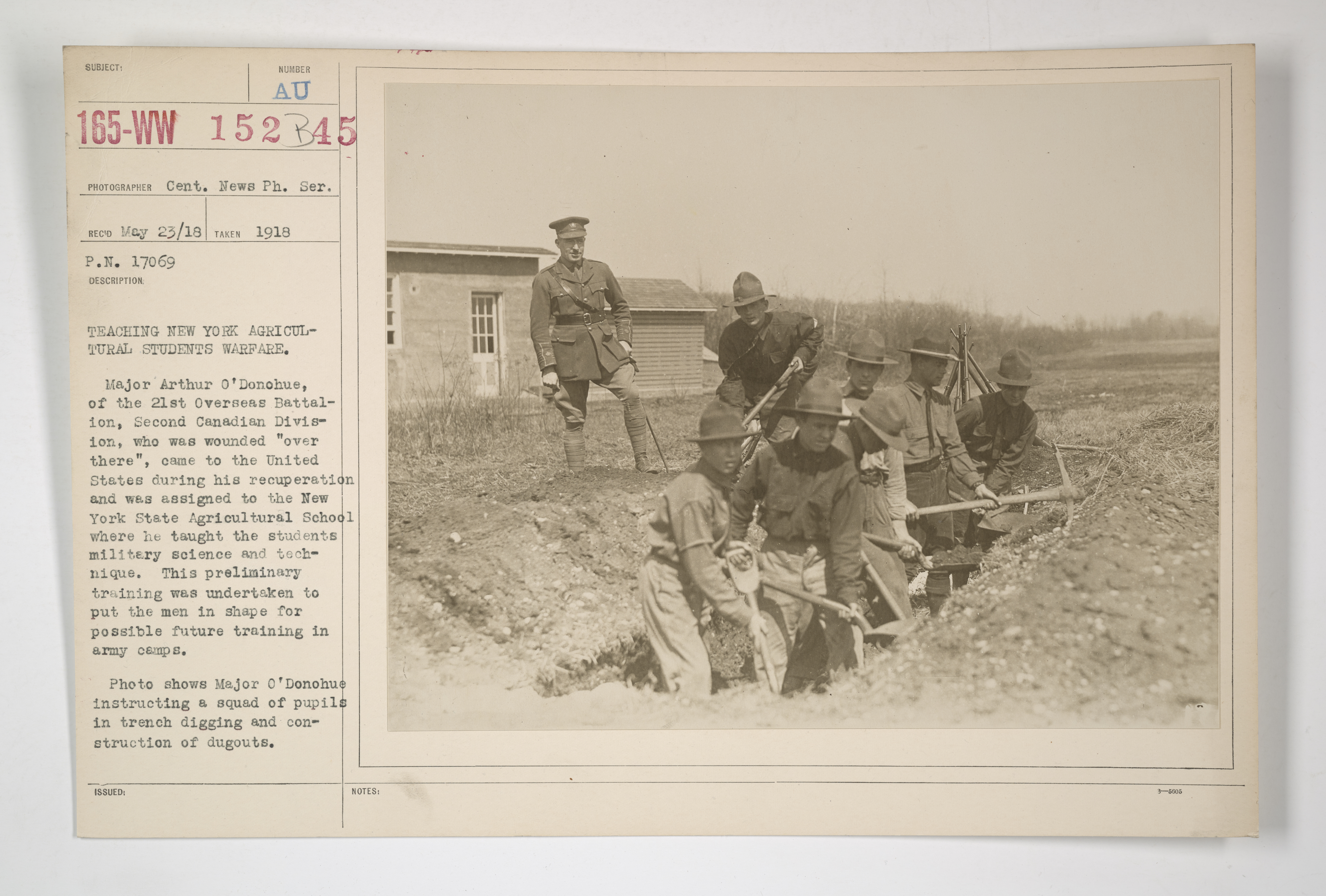 Drills - Trench Warfare - Teaching New York agricultural students warfare