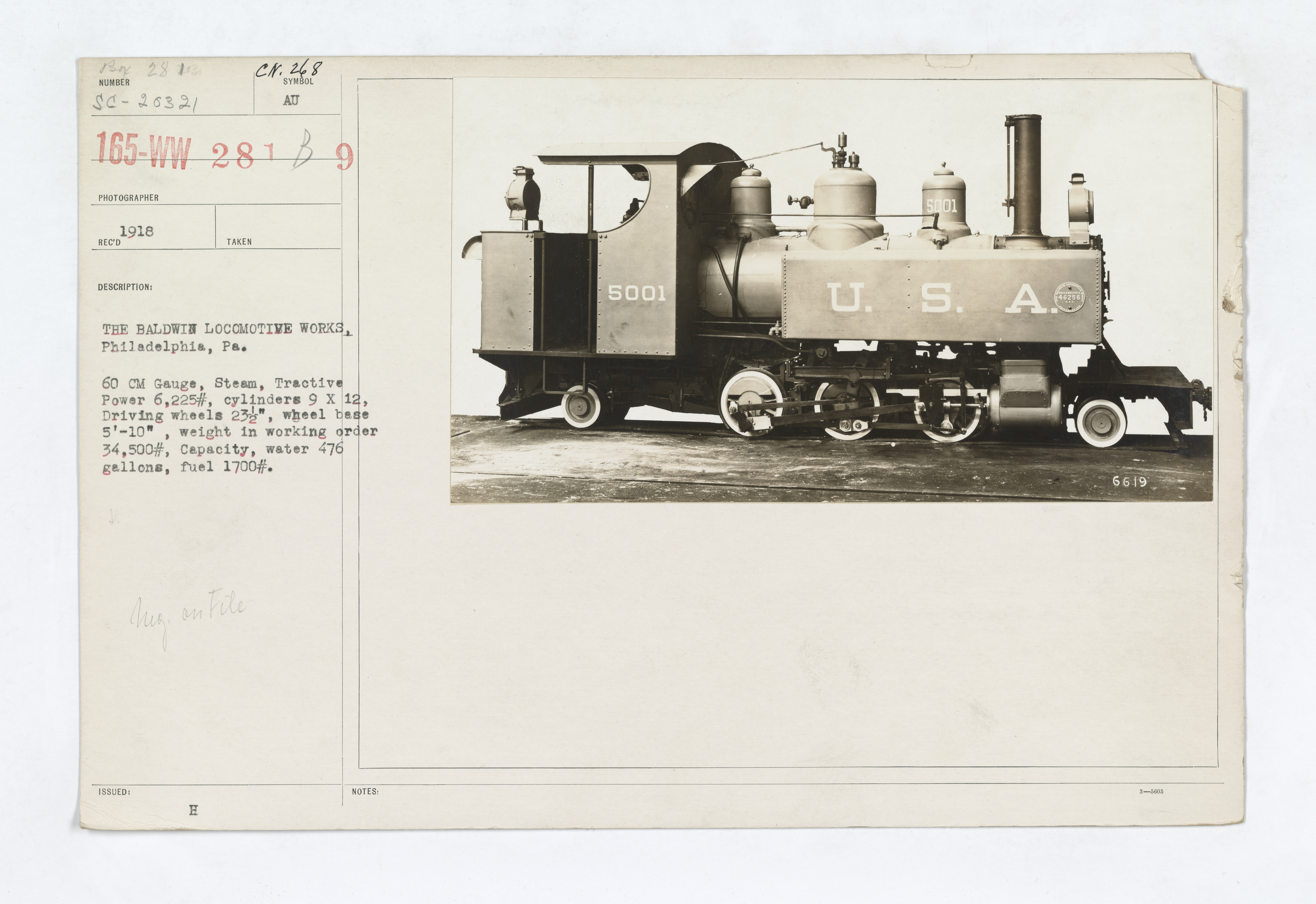 Military Administration - Transportation - Rail - THE BALDWIN LOCOMOTIVE WORKS