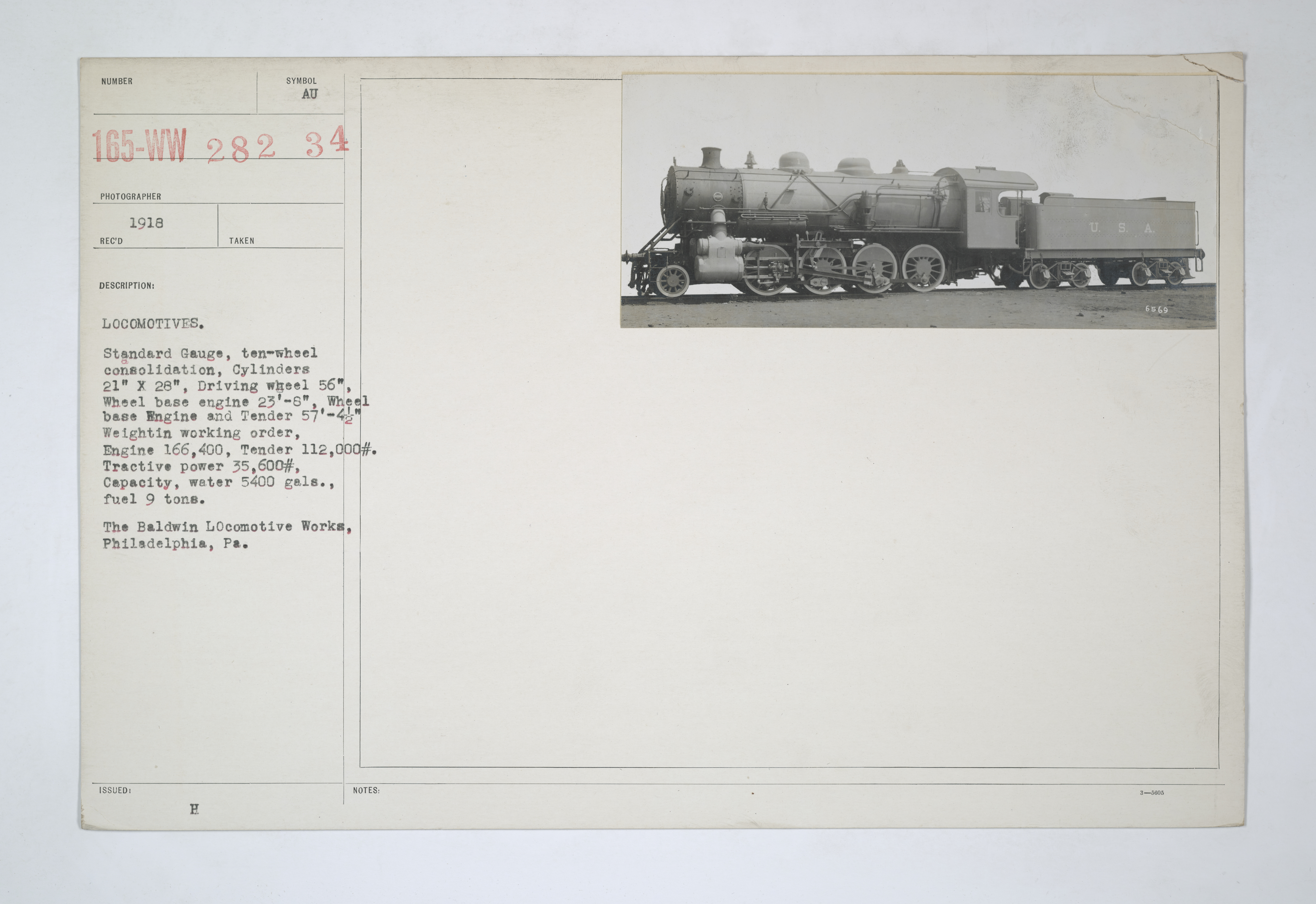 Military Administration - Transportation - Rail - Rolling Stock - LOCOMOTIVES