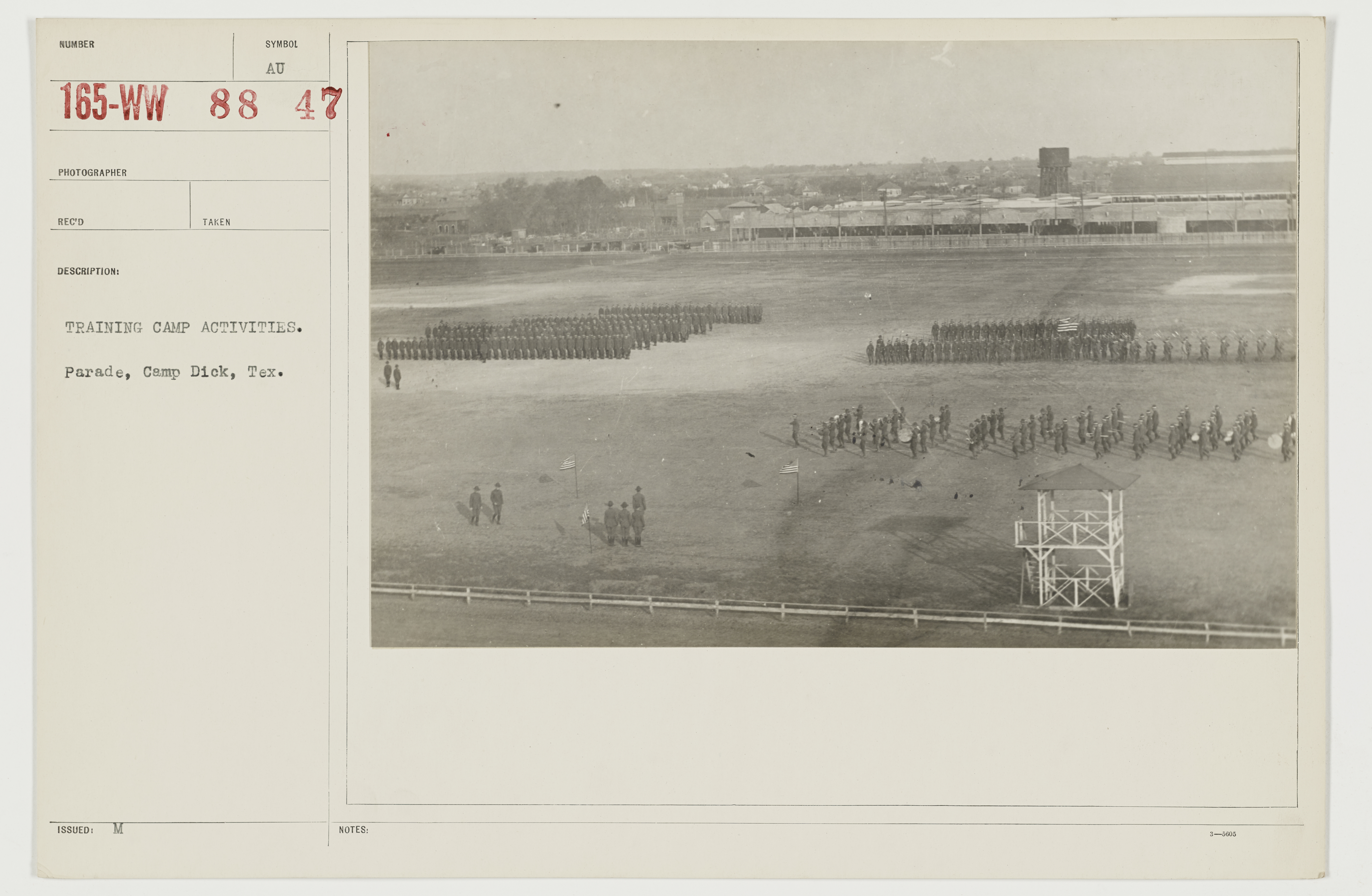 Ceremonies - Camp Bowie thru Camp Forest - Training camp activities. Parade, Camp Dick, Texas