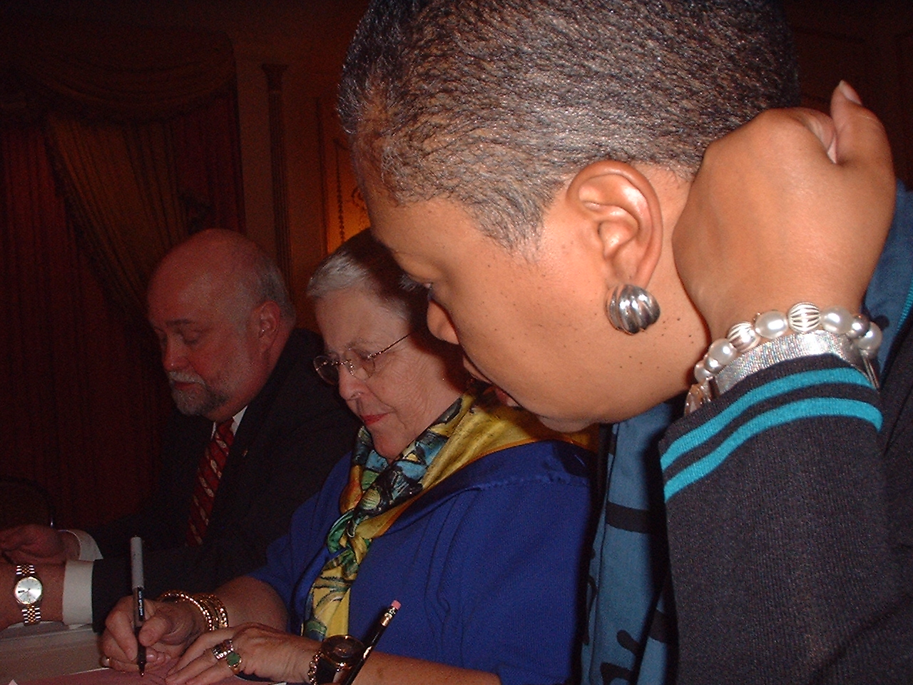Bob Martin and Martha Gould at the National Museum and Library Services Board Meeting