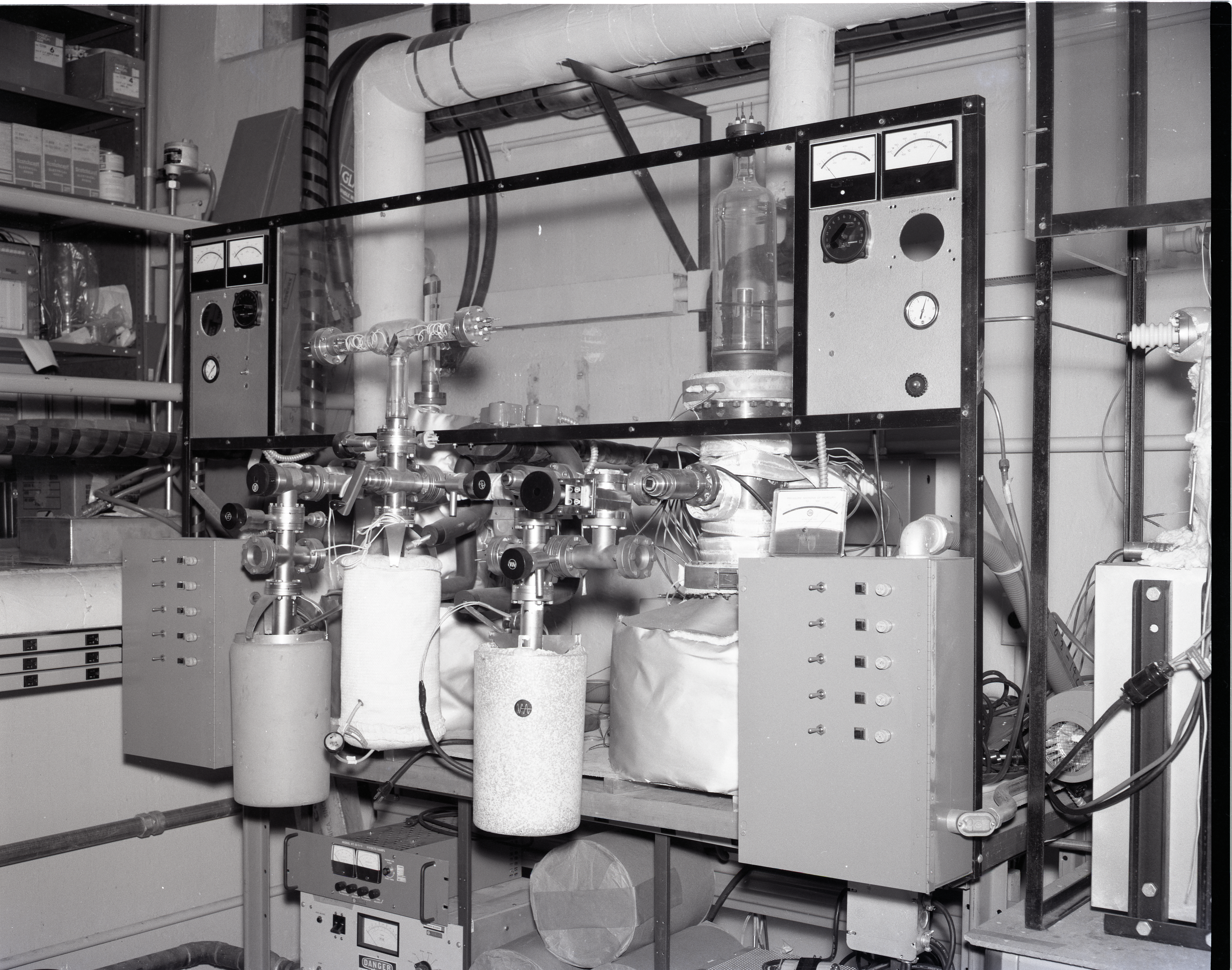TEST RIGS - PARYLENE RIG - X FORMER LIFE TEST - LAMINATE LIFE TEST - PRESSURE POTS - TALL BELL JAR AND LOW - COMMUNICATION TECHNOLOGY SATELLITE CTS OUT GASSING