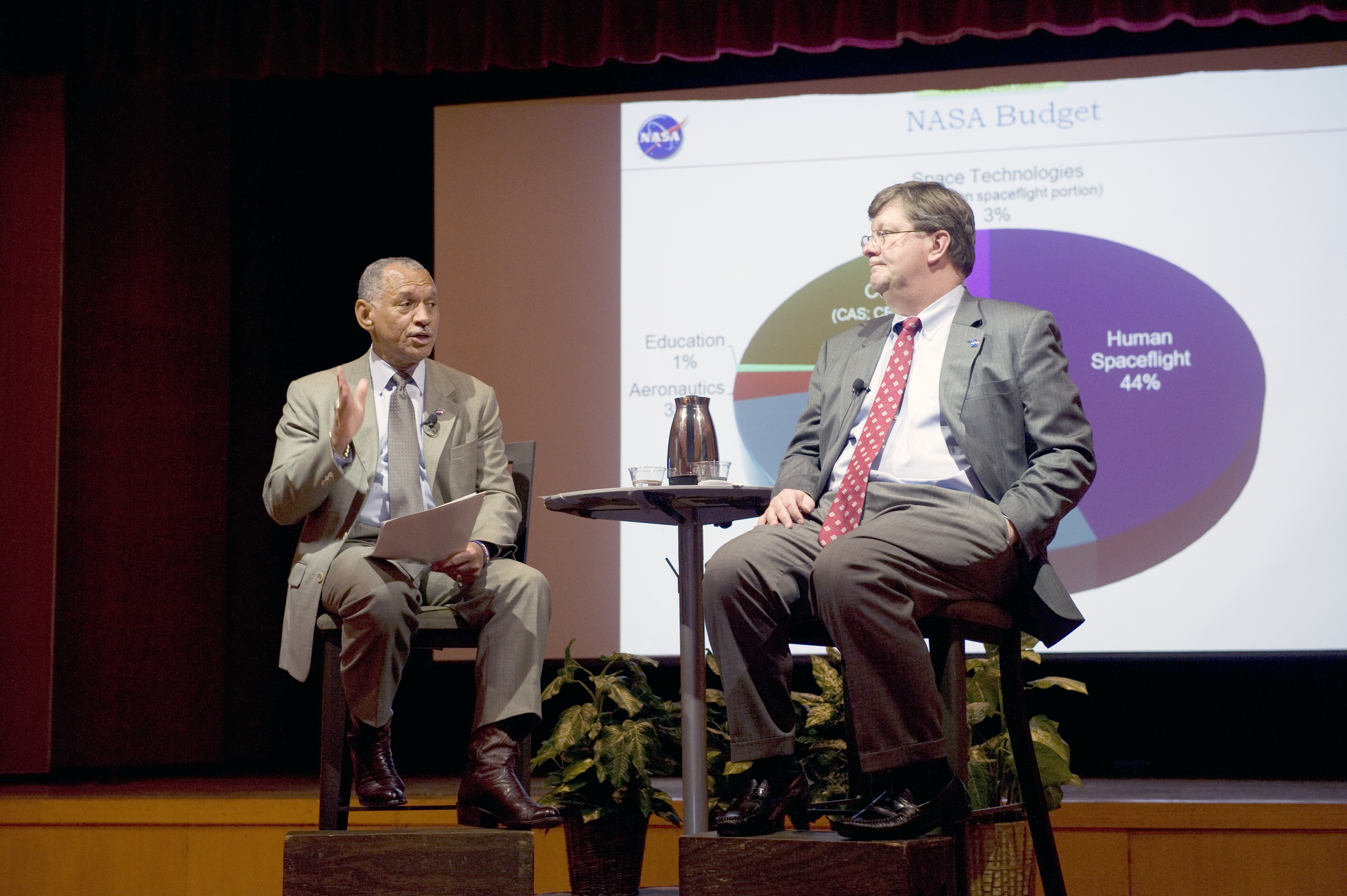 NASA ADMINISTRATOR CHARLES BOLDEN VISIT WITH GODDARD CENTER DIRECTOR ROBERT STRAIN AT ALL HANDS
