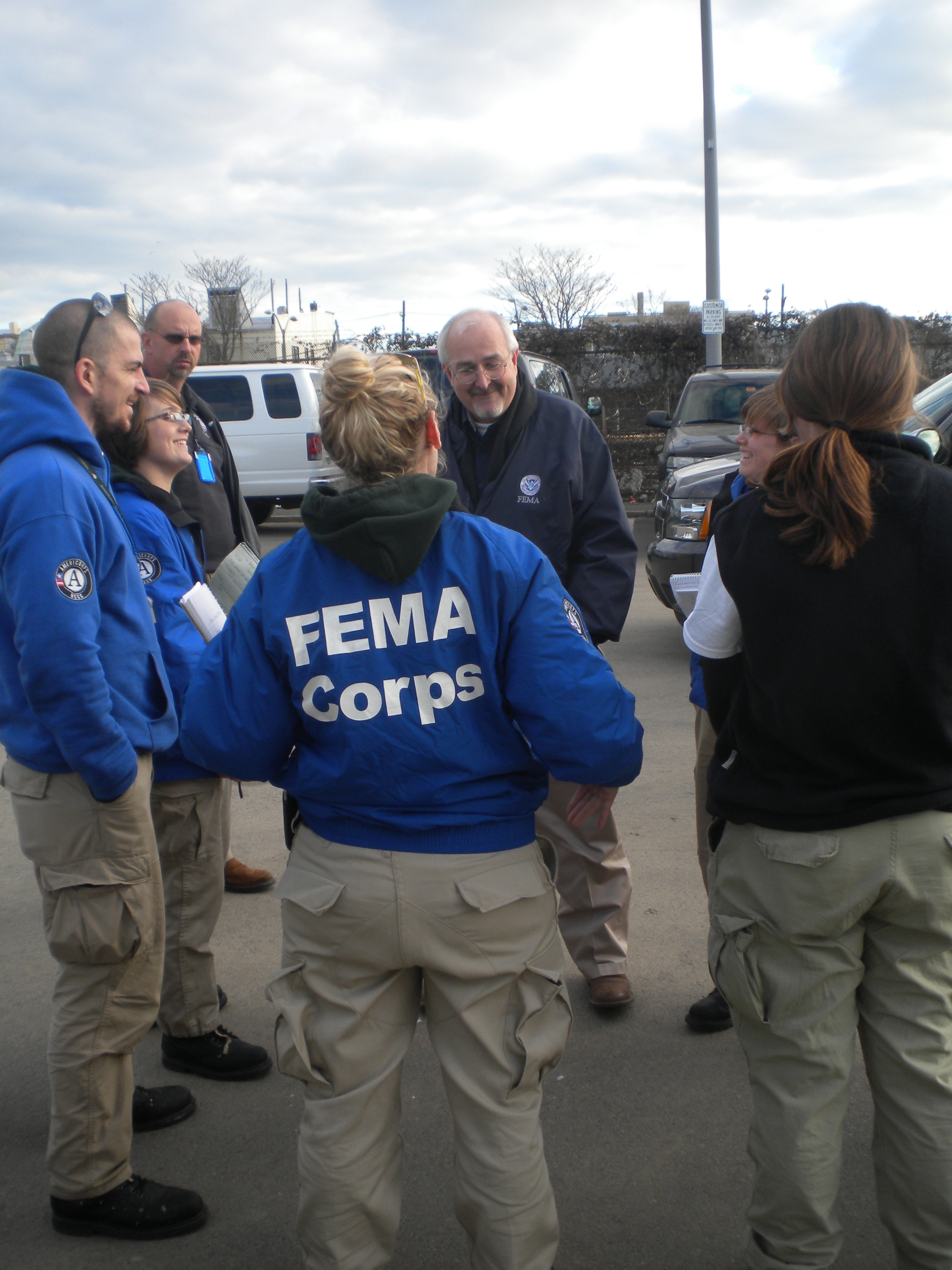 Rockaway, N.Y., Nov. 4, 2012 -- FEMA Administrator Craig Fugate visited the Disaster Recovery Center in Rockaway, New York City where he briefed FEMA Corps members on the role of FEMA during a disaster. Photo by Geralda Calixte/FEMA