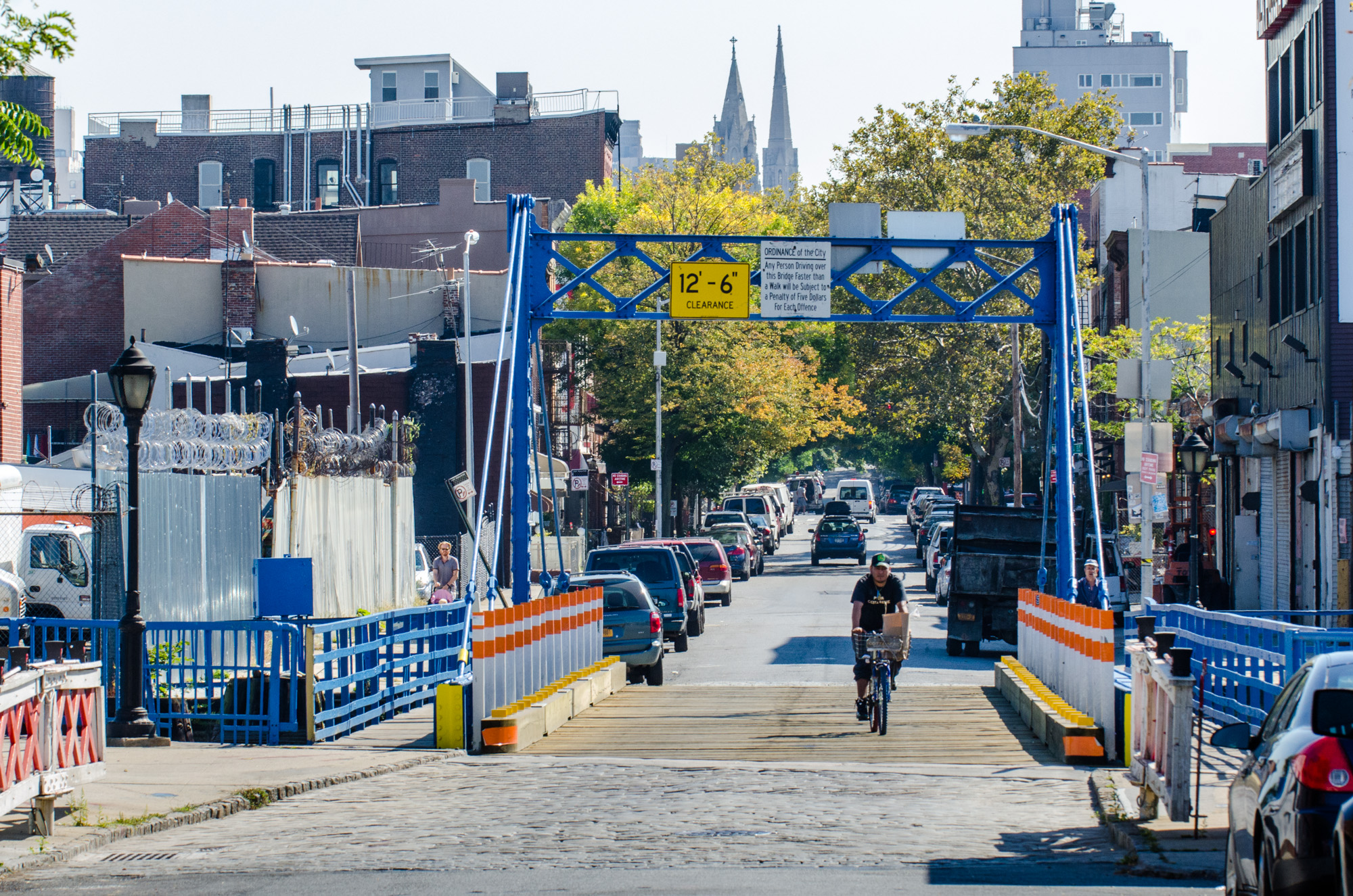 Brooklyn, N.Y., Oct.1, 2013--The Carroll Street Bridge, which spans the Gowanus Canal in Brooklyn, is back in service after it was heavily damaged by the storm surge from Hurricane Sandy in late October of 2012. The Federal Emergency Management Agency (FEMA) provided funds to the New York City Department of Transportation to help with repair costs. K.C.Wilsey/FEMA